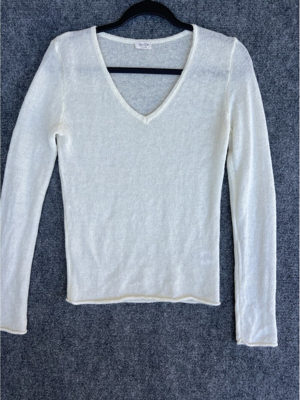 John Galt Brandy Melville Women Mohair Sweater Small Cream V Neck Lightwieght